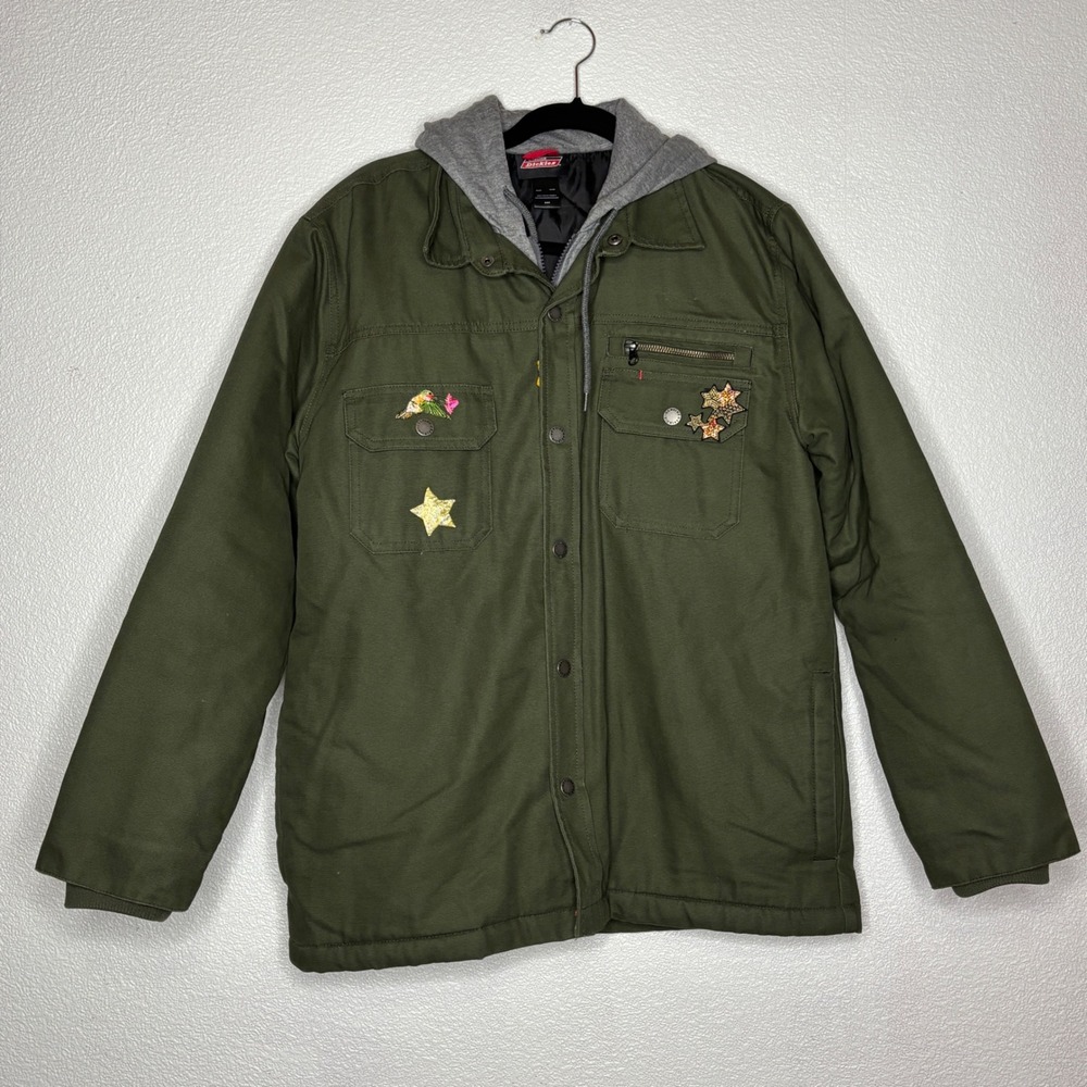 Dickies Men's M Utility Jacket Forrest Green‎ Hooded Skateboarding Duck Canvas